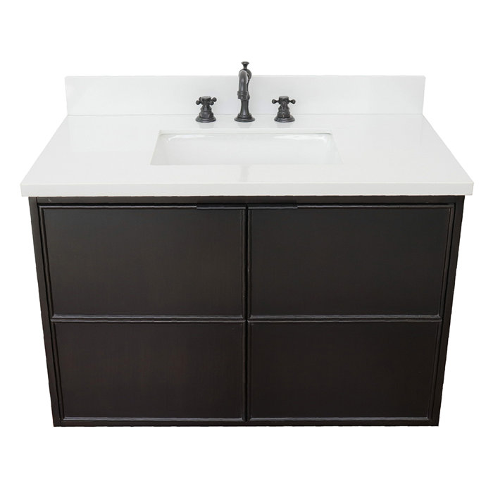 Gracie Oaks Elmhurst 37" WallMounted Single Bathroom Vanity Set Wayfair